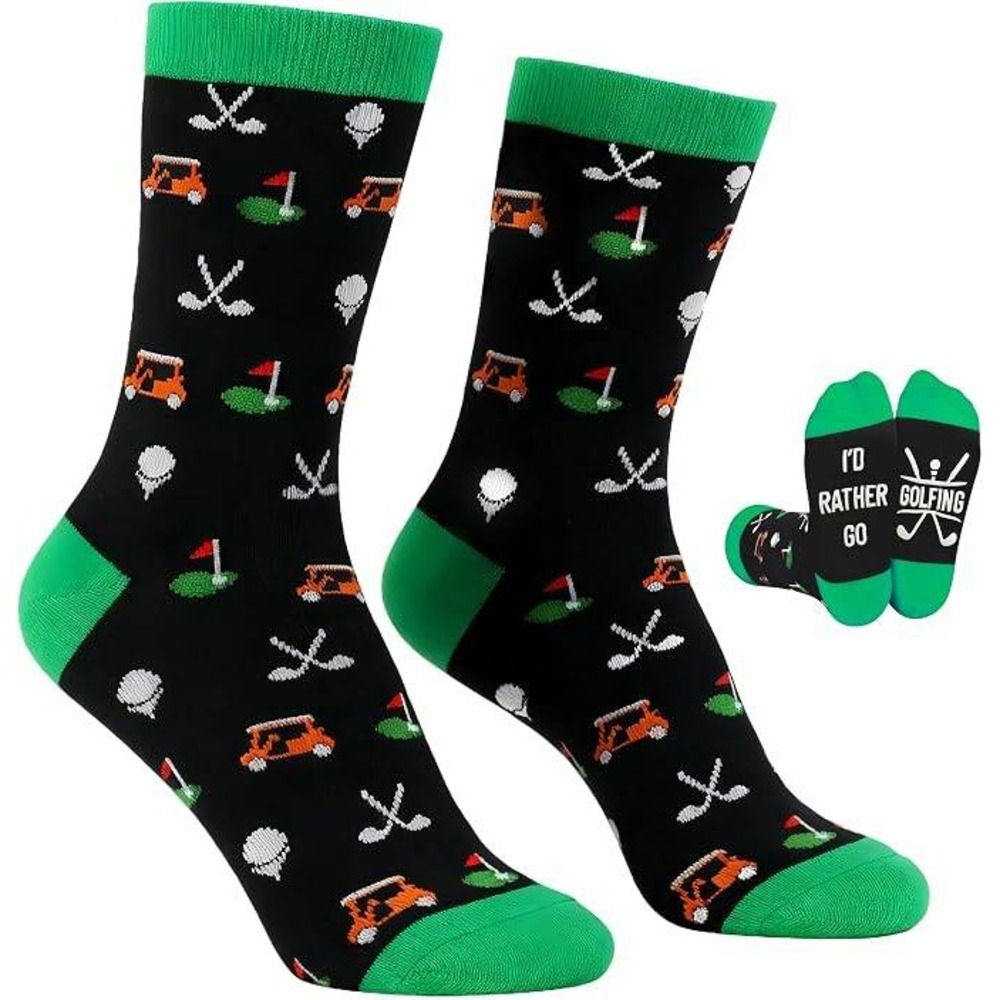 Funny Golf Socks Men's US 10-13 Comfortable Fit Stocking Stuffers for Adults